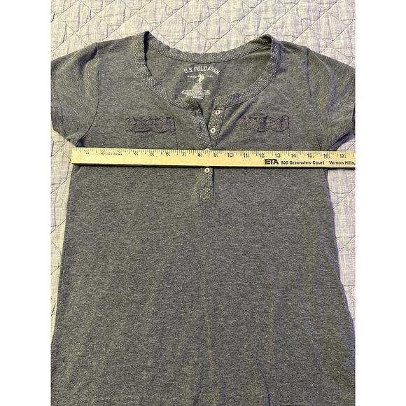U.S. Polo Assn Womens Small Lounge Pajama Set Gray Henley Top Jogger Pants Soft - Picture 10 of 15